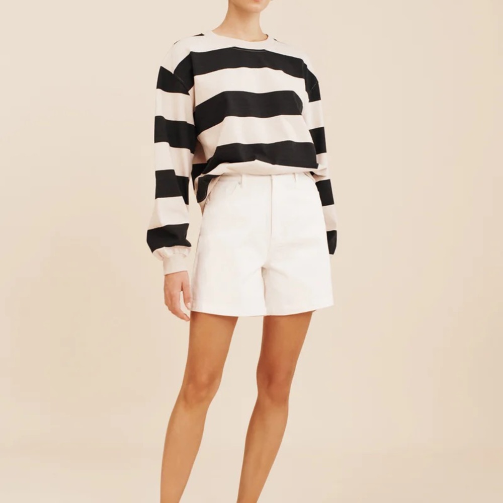 Posse Hugo Jumper in Black and Cream Stripe
